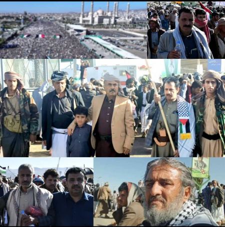 حشود مليونية غير مسبوقة في العاصمة صنعاء في مسيرة "مسارنا مع غزة